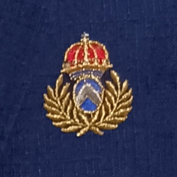 1980's Vintage Stefanie Powers Navy Blue Crested Blazer, Women's Size 6 - Picture 4 of 12